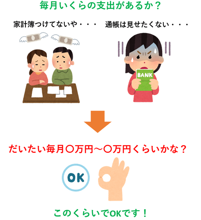 2-2. 家計簿または通帳